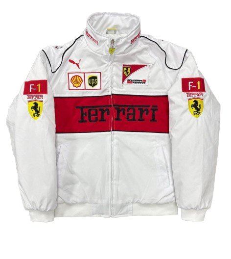 Ferrari F1 Bomber White Jacket