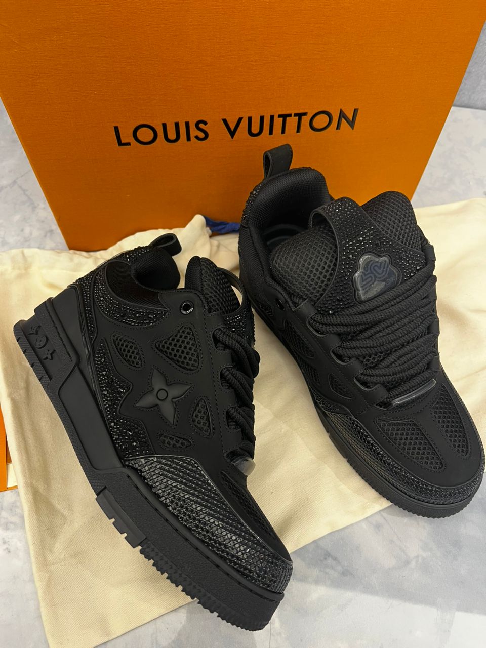 LV skates swarovski