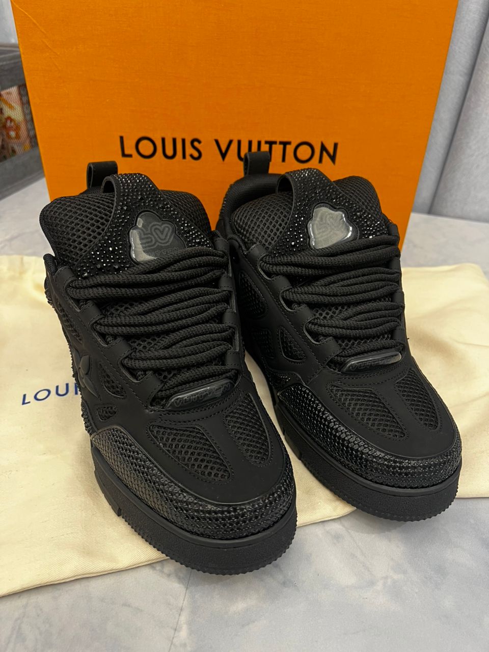 LV skates swarovski